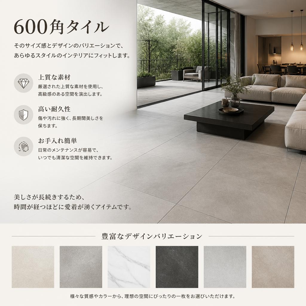 600角タイルの特長と魅力