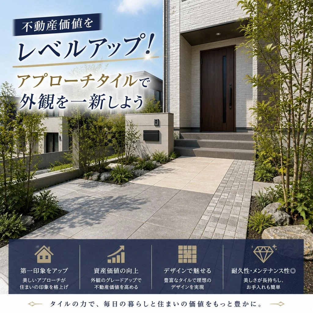 不動産価値をレベルアップ！アプローチタイルで外観を一新しよう