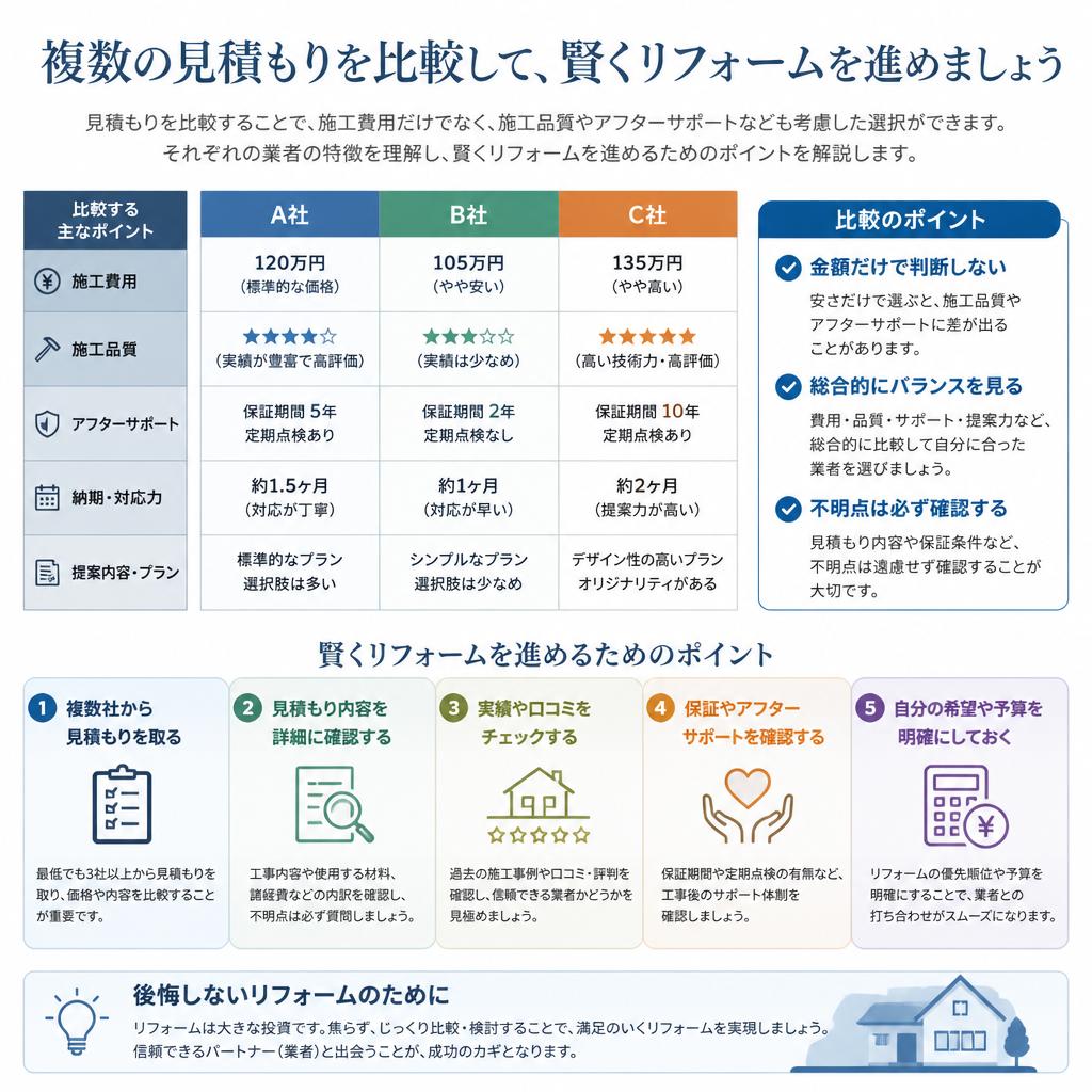 施工前に知っておきたい見積もり比較